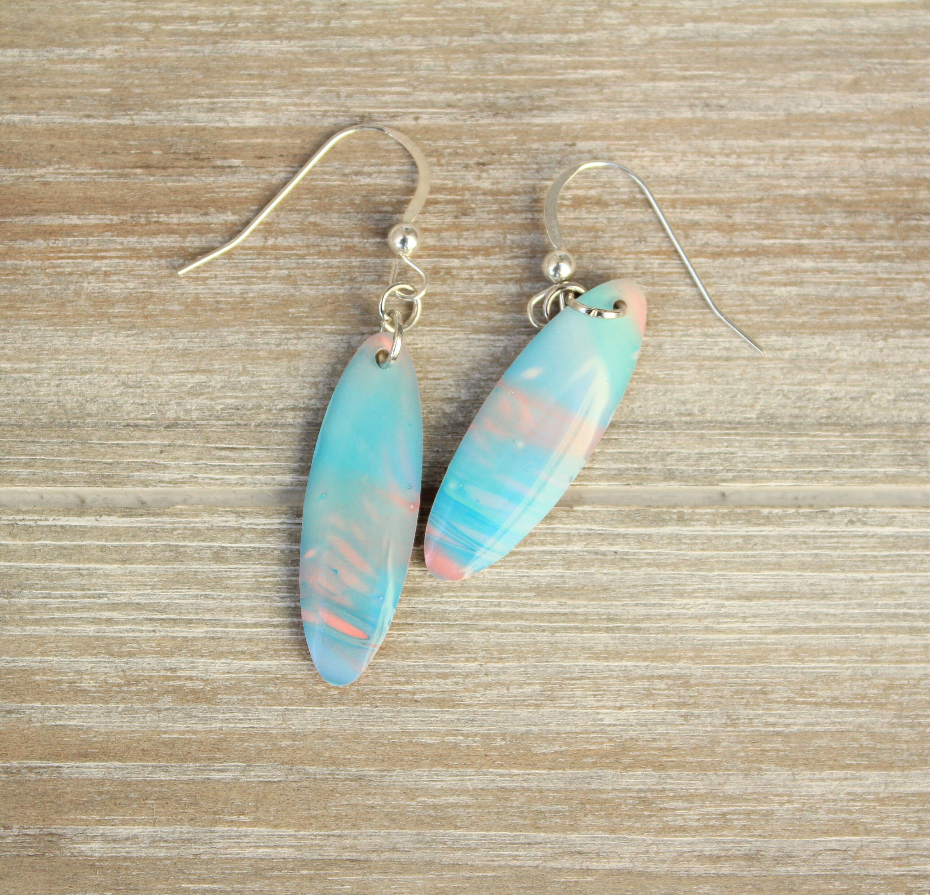 Lightweight earrings swirl earrings acrylic paint earrings Etsy