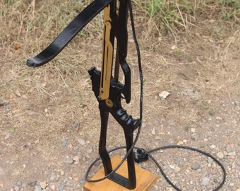 Rare Vintage Unusual Handmade Barnett Commando Crossbow Desk Lamp Base Only