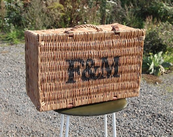 Excellent Medium Fortnum Mason F&M FM Hamper Wicker Picnic Storage Present Basket (al 20 / 123)