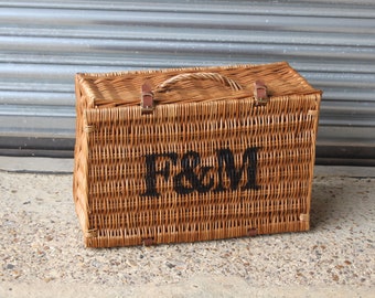 Lovely Medium Fortnum Mason F&M Hamper Wicker Picnic Storage Present Basket (u104)