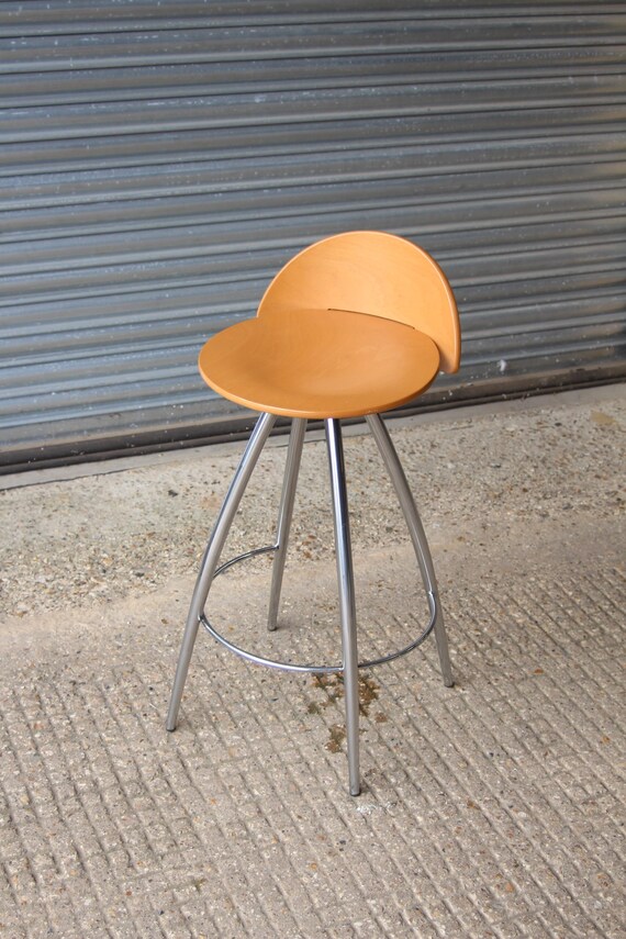 Effezeta Italian Designer Chrome Legs Kitchen Island Bar Stool