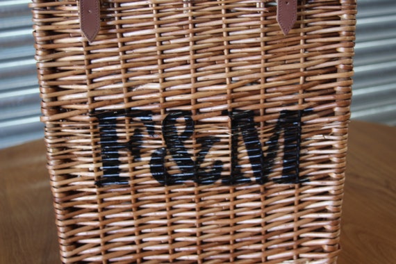 Large Fortnum and Mason F M Wicker Hamper Basket Trunk Toy