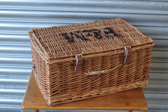 Excellent Medium Fortnum Mason F&M FM Hamper Wicker Picnic Storage