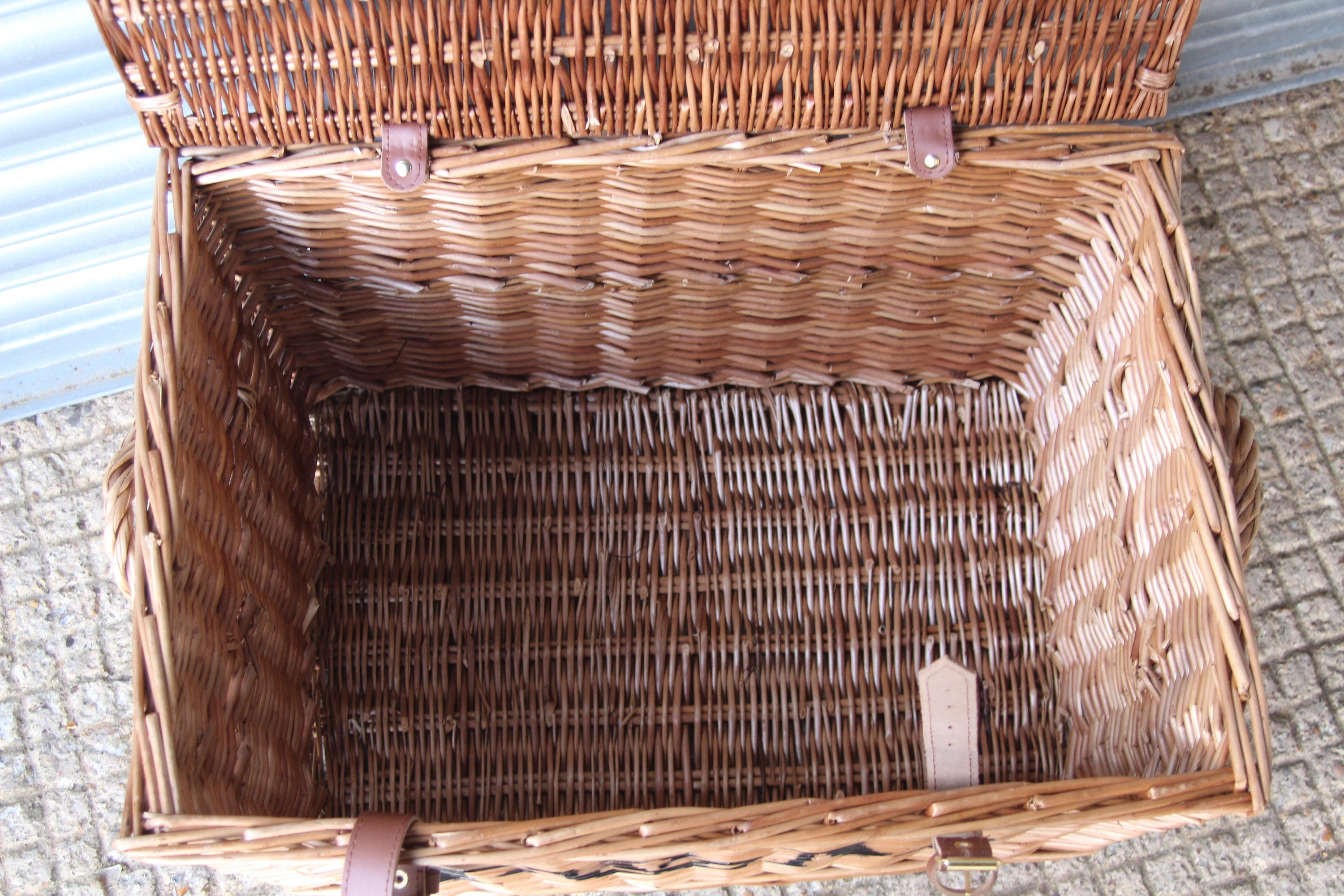 Large Fortnum and Mason F M Wicker Hamper Basket Trunk Toy Chest