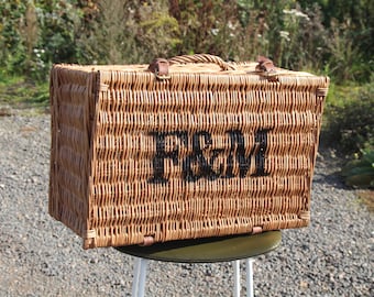 Excellent Medium Fortnum Mason F&M FM Hamper Wicker Picnic Storage Present Basket (al 20 / 122)