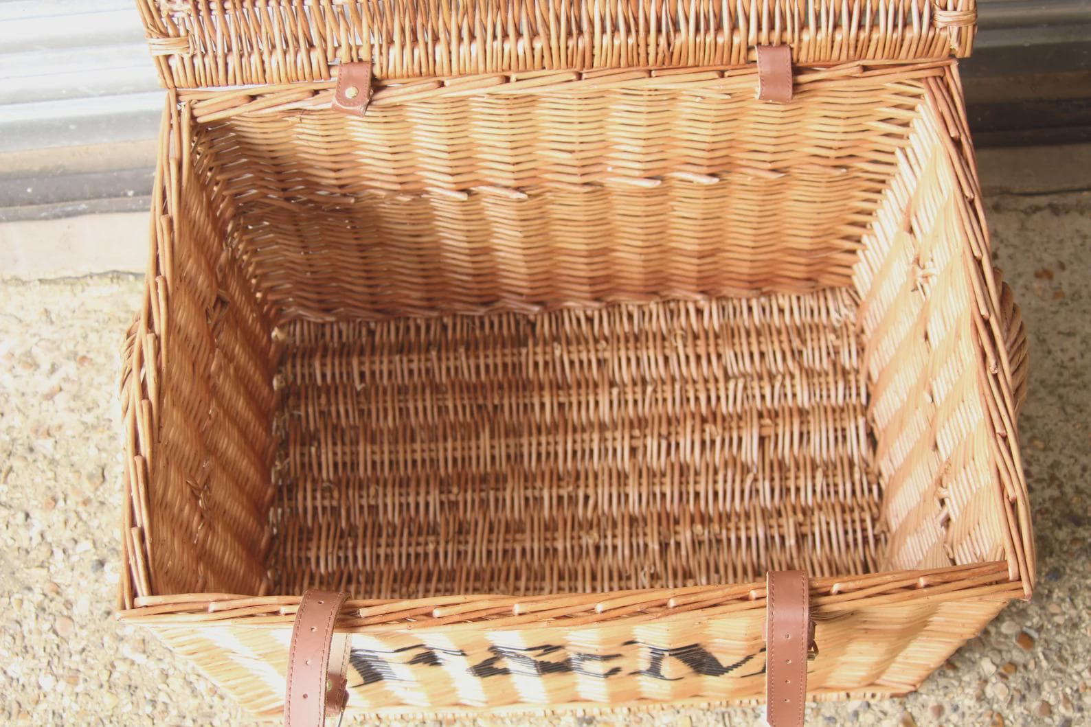 Large Fortnum and Mason F M Wicker Hamper Basket Trunk Toy Chest