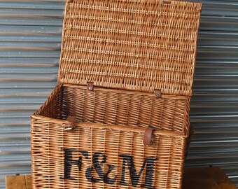 Large Fortnum and Mason F M Wicker Hamper Basket Trunk Toy