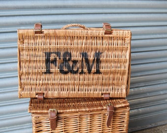 Excellent Small Fortnum Mason F&M FM Hamper Wicker Picnic Storage Present Basket (u5 / g7)