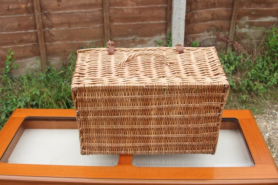 小物入れ F&M square basket with handle / ENGLAND F&M square basket