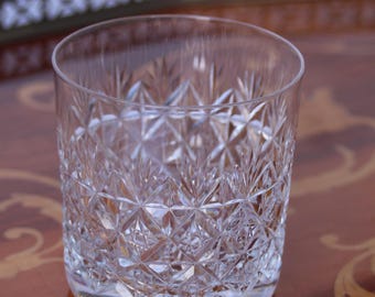 One!! Thomas Webb Signed Crystal Wellington Cut Tumbler Whiskey Glass 3 1/4"