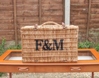 Excellent Medium Fortnum Mason F&M FM Hamper Wicker Picnic Storage Present Basket (al 23)