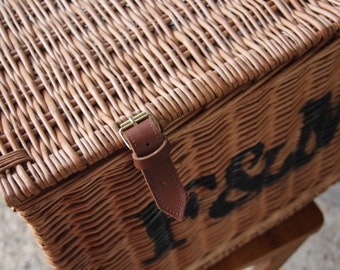 Large Fortnum and Mason F M Wicker Hamper Basket Trunk Toy