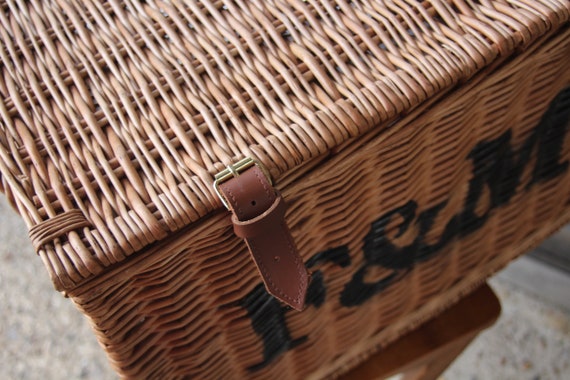 Large Fortnum and Mason F M Wicker Hamper Basket Trunk Toy