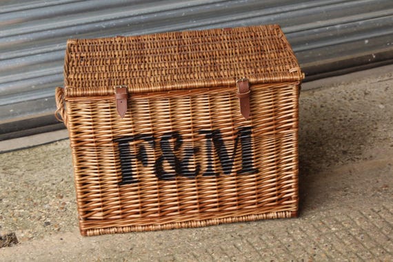 Large Fortnum and Mason F M Wicker Hamper Basket Trunk Toy Chest
