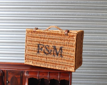 Excellent Medium Fortnum Mason F&M FM Hamper Wicker Picnic Storage Present Basket (we fa l C)