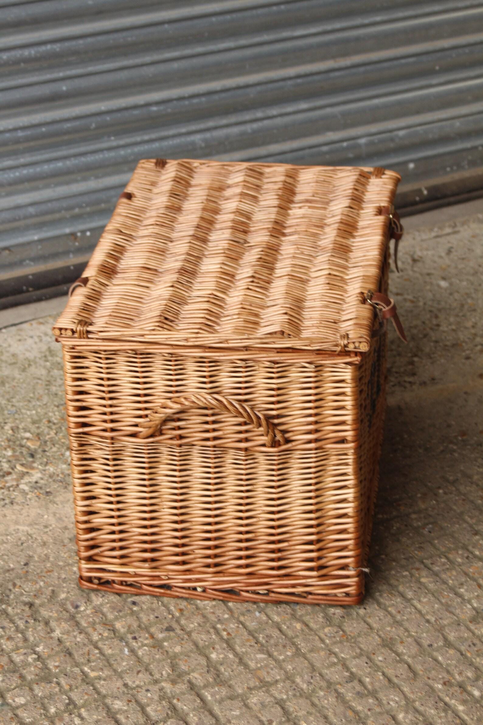 Large Fortnum and Mason F M Wicker Hamper Basket Trunk Toy Chest