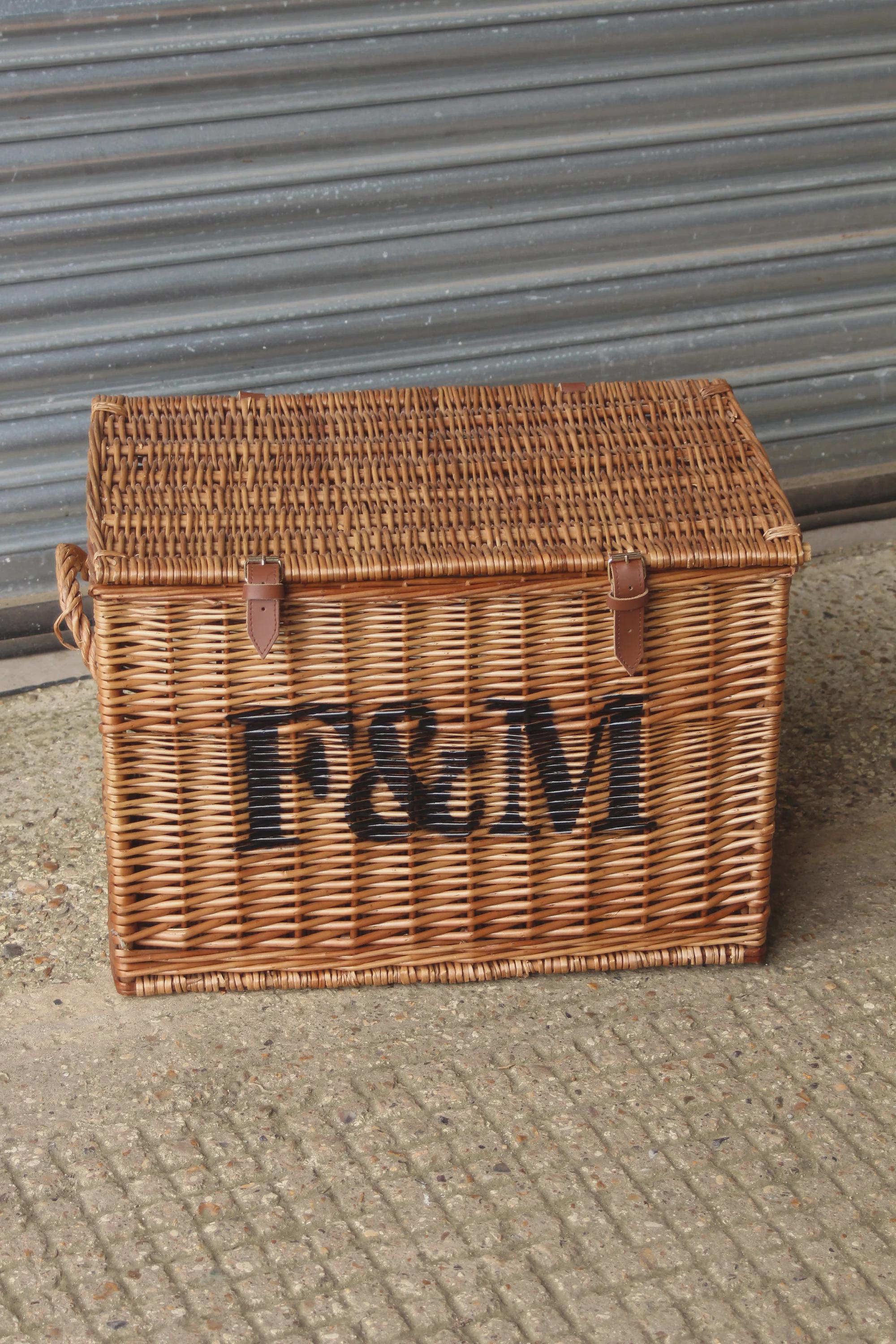 Large Fortnum and Mason F M Wicker Hamper Basket Trunk Toy Chest