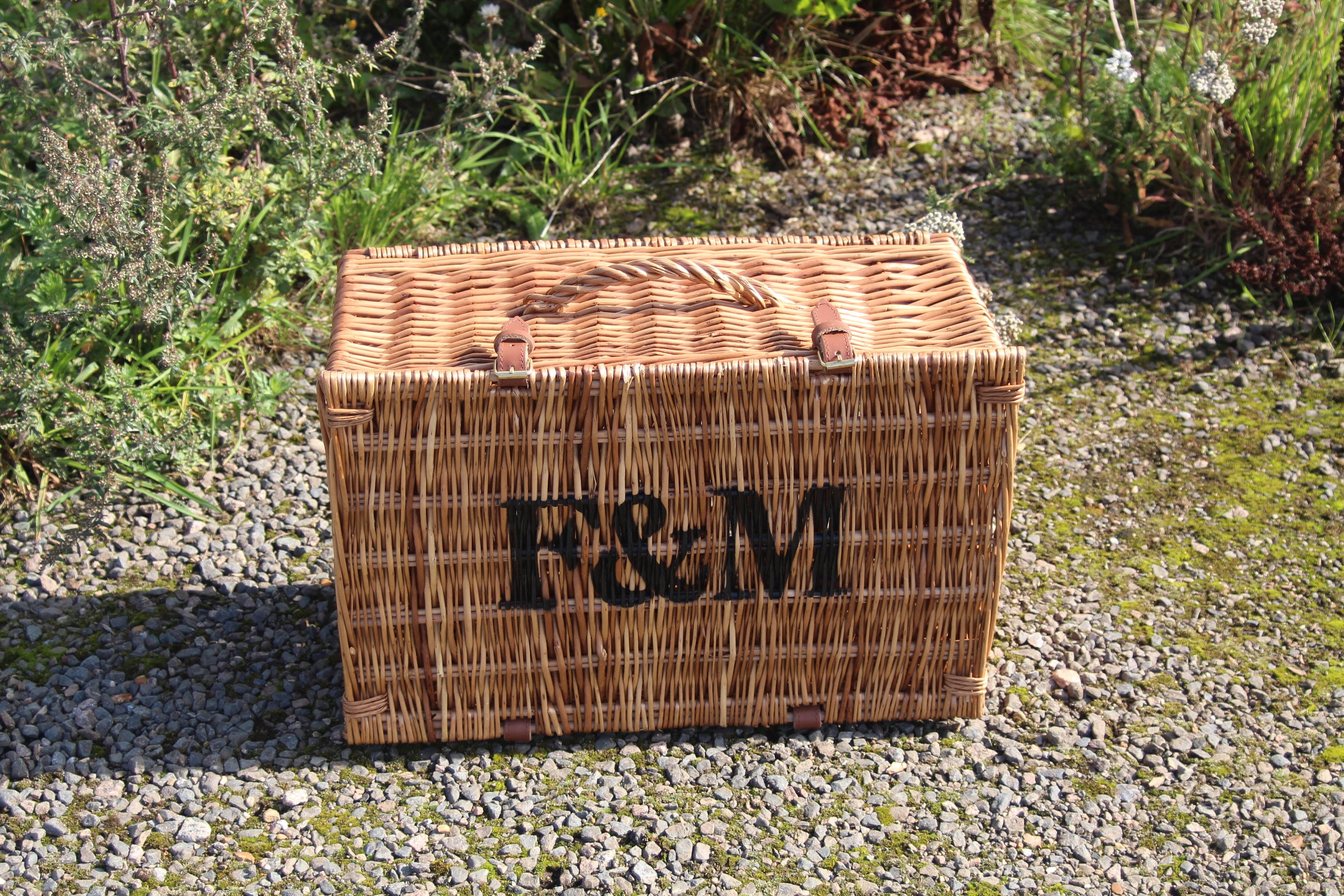 Excellent Medium Fortnum Mason F&M FM Hamper Wicker Picnic Storage