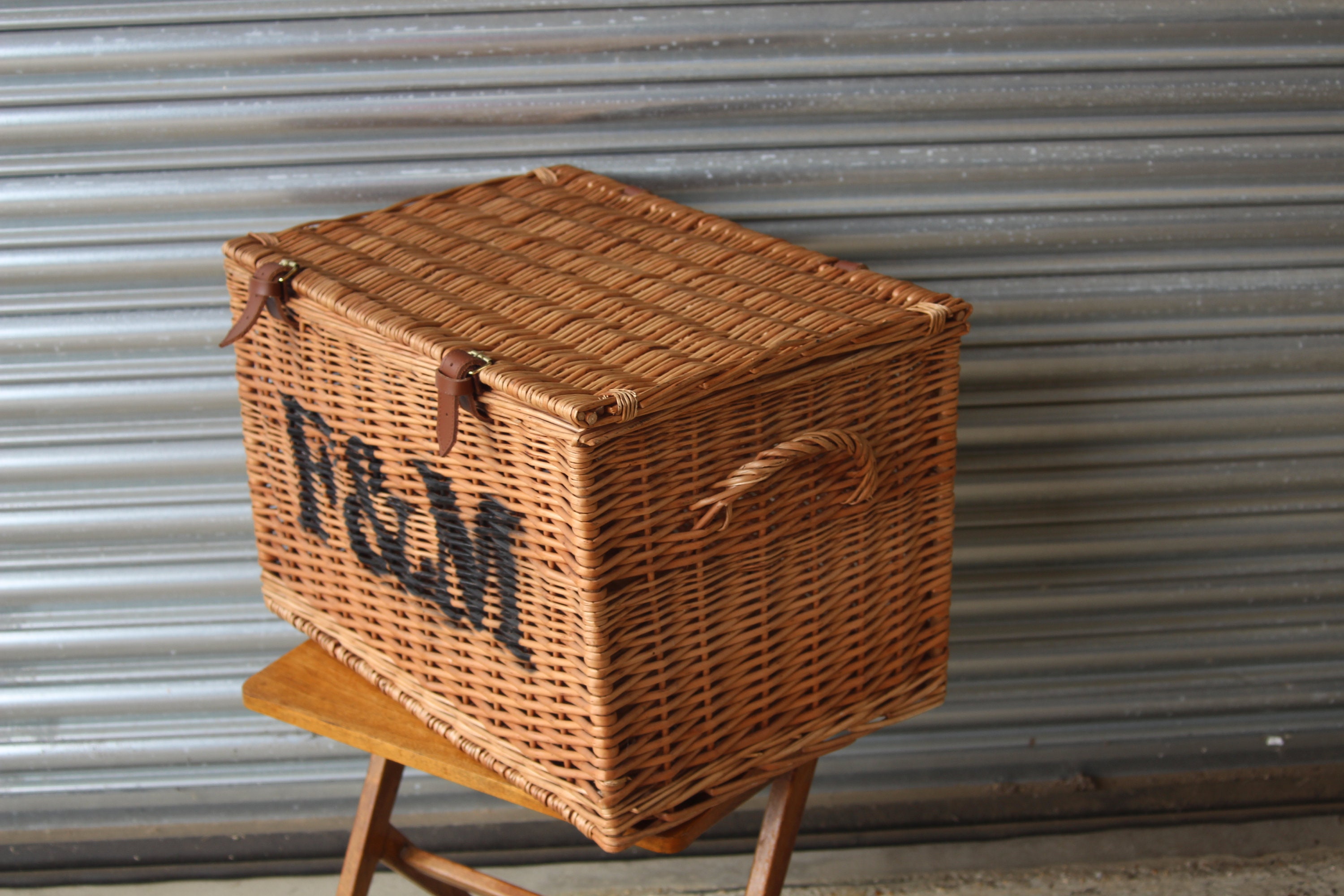 FORTNUM & MAISON バスケット(ボックス) Large Fortnum and Mason F M Wicker Hamper Basket Trunk Toy