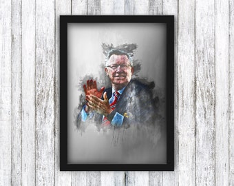 Sir Alex Ferguson - Manchester United - Premier League / David Beckham / Old Trafford / Fernandes / Rashford / Wall Art - Framed / A4 / A3