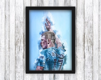 Framed A4 Print - Kevin De Bruyne - Manchester City FC - Football / Aguero / Etihad Memorabilia / Wall Art