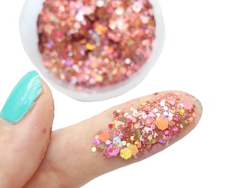 Pink Mix Hologram Chunky glitter for Resin crafts, Glitter for nail art, body, makeup, hair, face