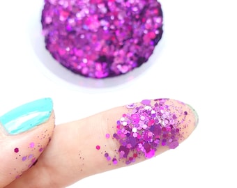 Lavender Mix Hologram Chunky glitter for Resin crafts, Glitter for nail art, body, makeup, hair, face