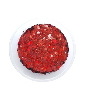 Red Mix Hologram Chunky glitter for Resin crafts, Glitter for nail art, body, makeup, hair, face zdjęcie 2