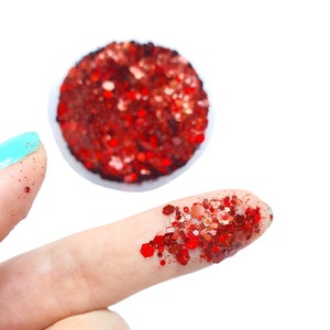 Red Mix Hologram Chunky glitter for Resin crafts, Glitter for nail art, body, makeup, hair, face zdjęcie 1