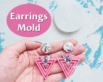 Silicone earrings mold mould for resin and epoxy
