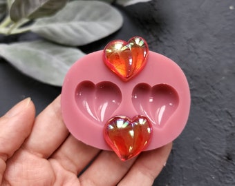 Molde de silicona para pendientes con forma de corazón, herramienta de arcilla epoxi con resina UV