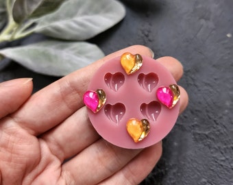 Silicone earrings mold / Silicone epoxy mold / Silicone stud earring moulds / Silicone UV resin molds / Heart jewelry mold/ Clay tool