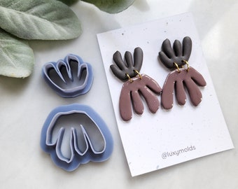 2 pcs set Polymer Clay cutters "Flower" Earrings sharp clay cutter / Polymer clay tool / Earrings cutter / Botanical cutter / Jewelry cutter