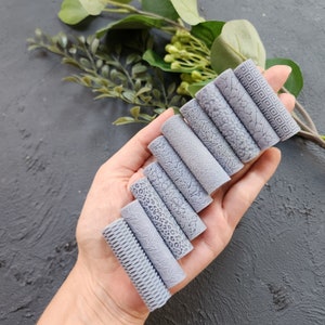 Mini Polymer clay texture rollers clay stamp 3D printed embossing Clay tools supplies Sandpaper Floral Leaves Rattan pattern rollers Set A