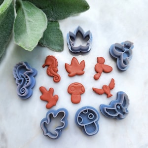 Halloween Fall Polymer Clay cutters Stud earring clay cutters Oorbellen mallen Polymer clay tool Leaf Mushroom Bird Owl sharp cutter stempel