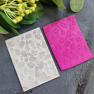 Polymer clay Texture mat Texture tile Clay stamp Polymer clay supplies Texture stencils &quot;Fern leaves&quot; design clay texture Rubber mat T-54
