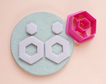 Hexagon Polymer clay 3D cutters Jewelry Earrings Geometry shape cutter