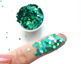 Turquoise Hologram Hexagon Chunky glitter for Resin Epoxy crafts