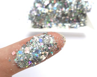 Silver Square holographic Chunky glitter for Resin Epoxy crafts