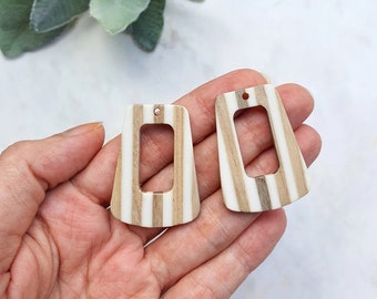 Wood Resin Charm Pendant Earrings components Earrings findings DIY jewelry connectors