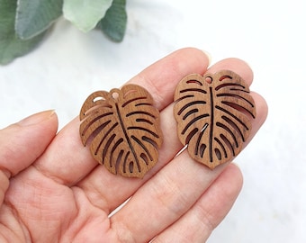 Wood Charm Pendant Earrings components Earrings findings DIY jewelry connectors