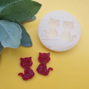 Cat Silicone earring mold Jewelry Resin mould for resin and epoxy