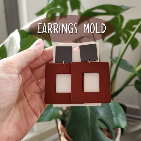 Silicone earrings mold "Square" mould for resin and epoxy