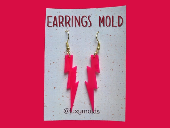 Silicone earrings mold / Silicone epoxy mold / Silicone earring moulds / Silicone UV resin molds / Lightning earring silicone jewelry mold