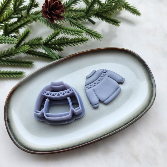 Christmas Polymer Clay cutters Sweater Earrings molds Polymer clay tool sharp cutter stamp Jewelry stud earrings cutters