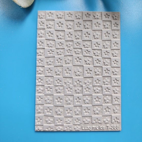 Polymer clay Texture tile Texture mat Clay stamp Polymer clay texture stencils "Flower" design clay texture Rubber mat T-385