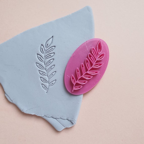 Polymer clay stamp "Leaves" 3D printed embossing
