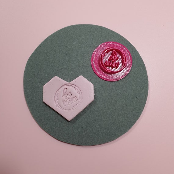 Valentine's day Polymer clay "Be mine" stamp embossing