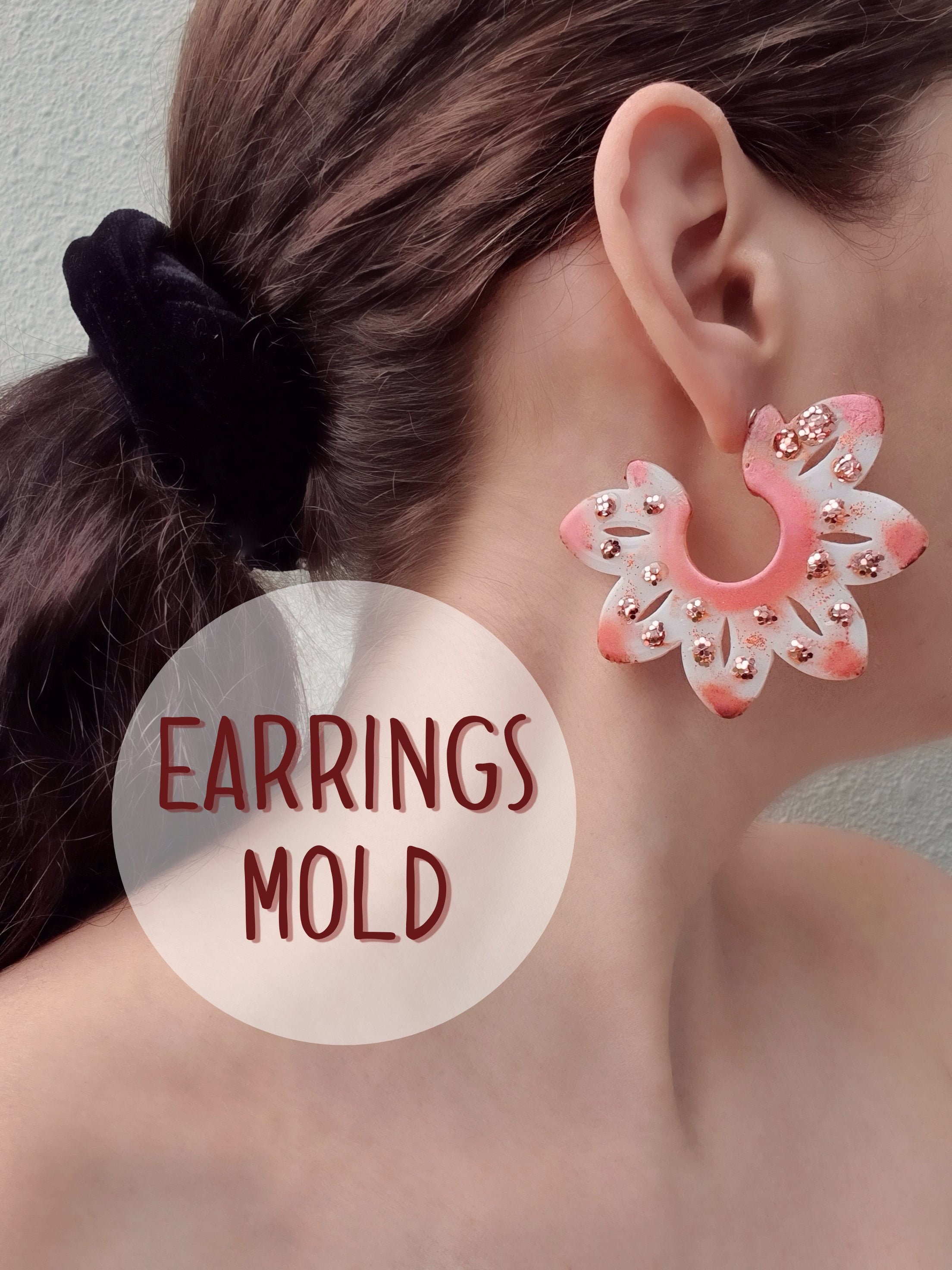 Moule silicone - boucles d'oreilles goutte évidée résine époxy