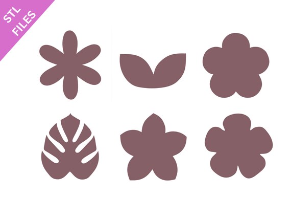 STL clay micro cutters files for 3D printing Sharp earring cutters Monstera Floral Flower petal Leaves Leaf download file for resin machine
